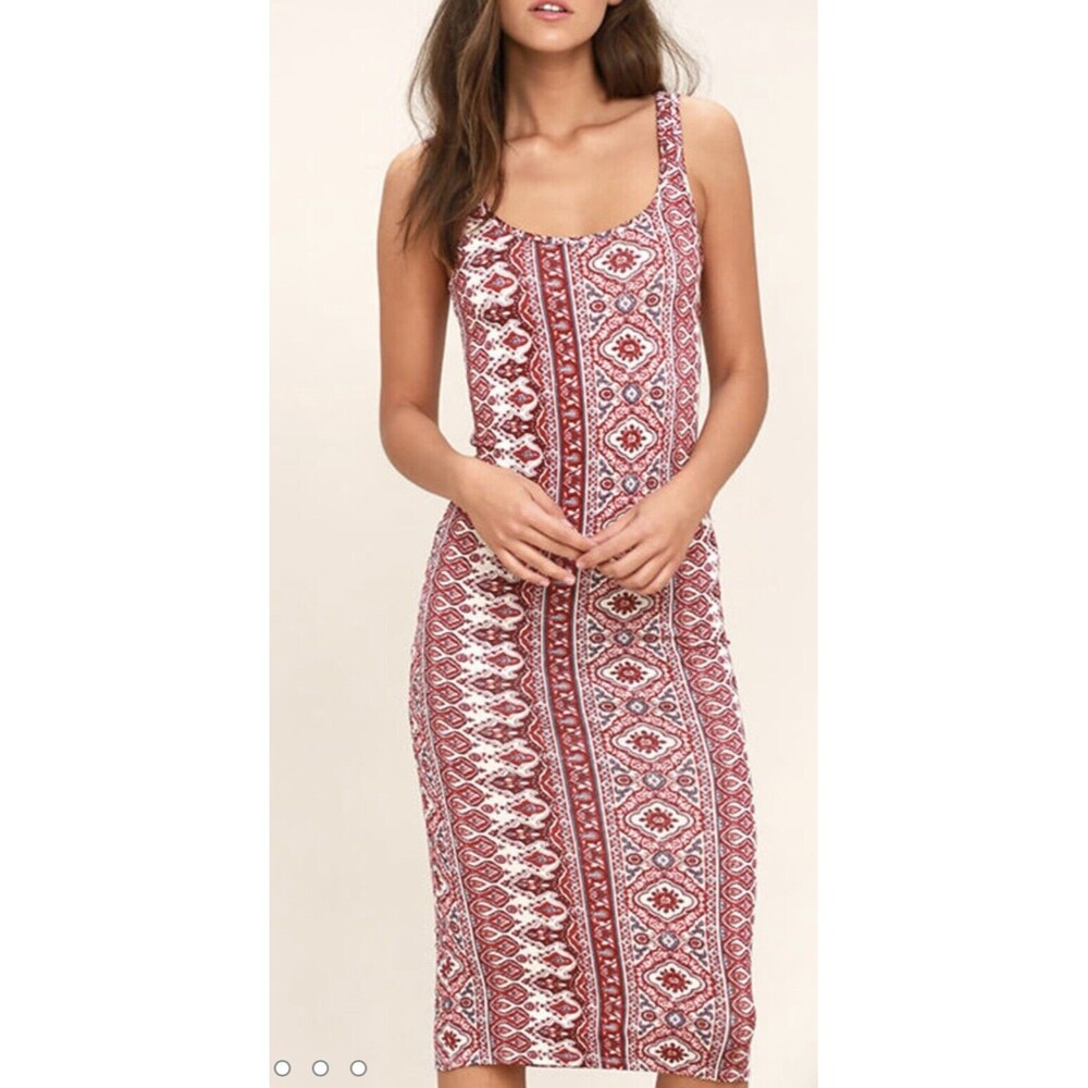 Billabong Share Joy Woman Size M Bodycon Sleeveless Dress Boho Festival